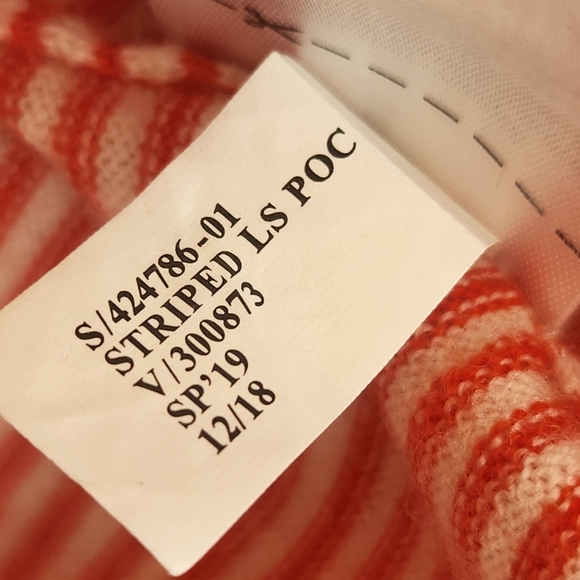 Banana Republic Sweater Women's S Red Striped J'adore Merino Extra Fine Wool - Picture 13 of 13